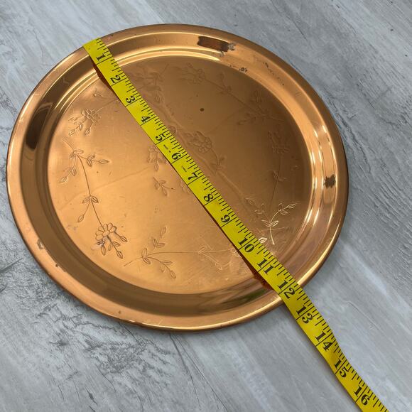 Vintage Princess House Heritage Copper Coffee Tea Carafe With Round Tray Stand - Picture 5 of 13